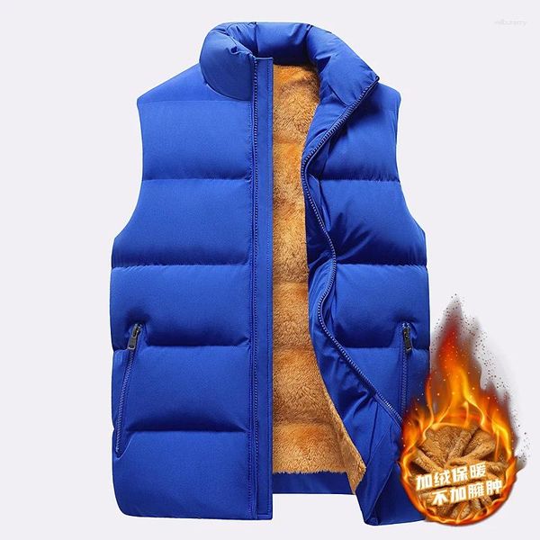 Gilets pour hommes Plus velours chaud hiver gilet vestes sans manches manteau de fourrure mode grande taille 8xl mâle gilet polaire hommes