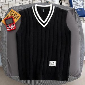 Vêtes pour hommes Prippy Sweater Vest V-Neck Neck Sans manches Campus Fashion Campus Classic Fit Tob Tops