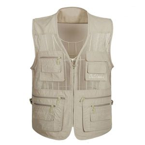 Gilets pour hommes QuickDrying Mesh Tactical Vest Ultralight Fishing Camping Hommes Gilets Respirant Pography Travel Vest with Multi Pockets 221130