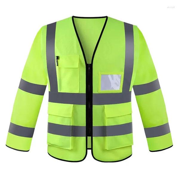 Gilets pour hommes Vêtements réfléchissants Manches longues Vêtements de travail de sécurité Protection solaire Hommes Résistant à la saleté