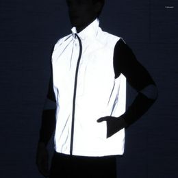 Mannen Vesten Reflecterend Licht Voor Mannen/Vrouwen Sport Running Jacht Outdoor Vest Mouwloze Jas Jas 2023 Lente Herfst grijs Vest