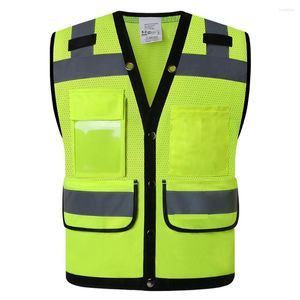 Herenvesten Reflecterend Veiligheidsvest voor werk met zakken Engineer Hi Vis Mesh Sureryor