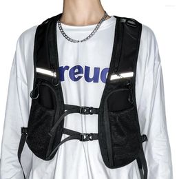 Vacues pour hommes de stockage réfléchissant sac de téléphone fonctionnel fonctionnel tactique sac à dos léger léger avec de la poche supplémentaire pour la course à vélo