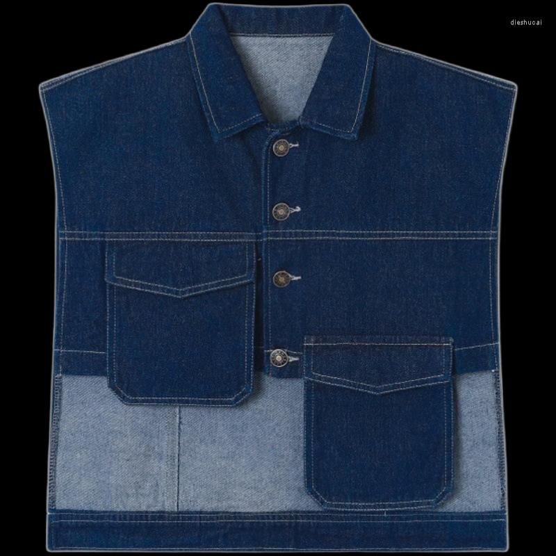 Men's Vests Retro Denim Vest Layered With Shirt Sweetheart Coat Tank Top Korean Version Loose Large Fashion Clothes