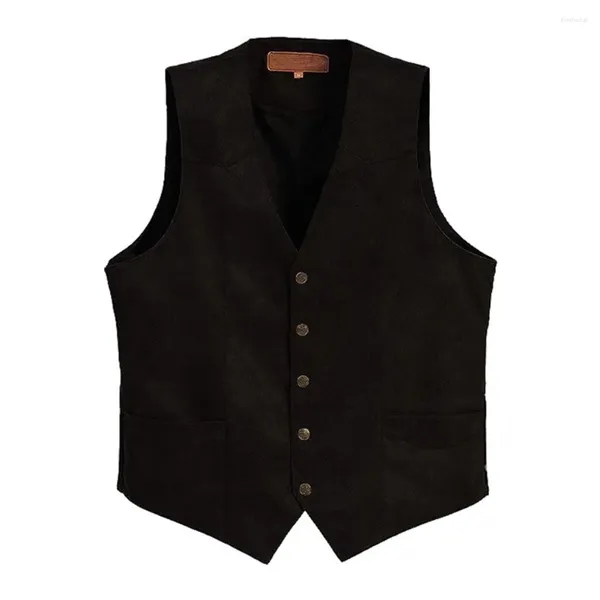 Gilets pour hommes Gilet rétro pour hommes Slim Fit Gilet de mariage Costume d'affaires Vintage Mode Sans manches Noir Gris Marron Café