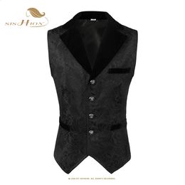 Chalecos para hombres Sishion 2023 Medieval Gothic Steampunk Hombres Chaleco VD3613 Jacquard Single Breasted Traje para hombre Victorian Gilet Homme 231109