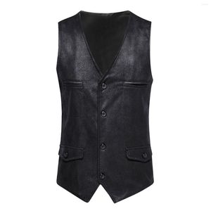 Gilets pour hommes Gilet sans manches Vestes Col en V Simple Boutonnage Vêtements formels pour hommes Gilets ultralégers Hauts pour hommes Gilet de mode