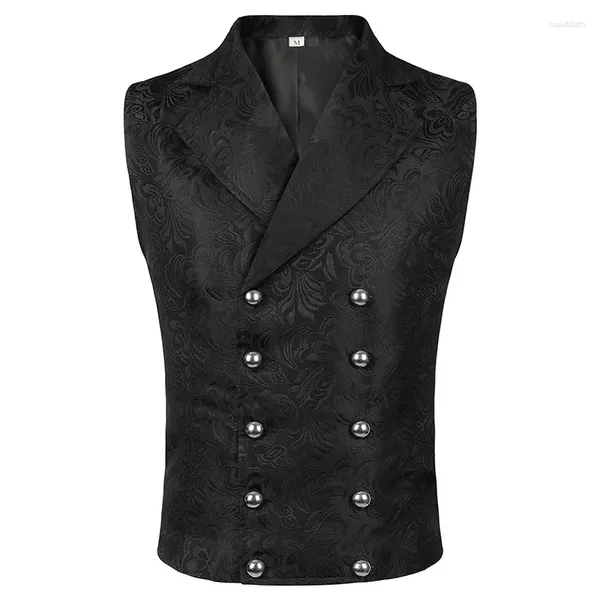 Gilets pour hommes Gilet sans manches Veste médiévale Pirate Cosplay Gilet Vêtements victoriens Steampunk Gothic Halloween Costume