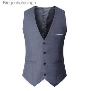 Vesten voor heren Slim Fit pakvesten voor heren Zwart Grijs Marineblauw Business Casual gilet Single Breasted Gilet Homme Formeel jasjeL231014