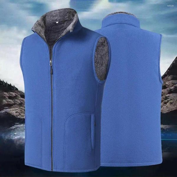 Gilets pour hommes Gilet d'hiver doux Cardigan thermique épais Protection du cou