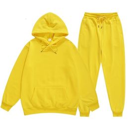 Herenvesten vaste kleur pullover streetwears fleece capuchon sweatshirts hoodies zweetpassen pakken 2pieces 221121