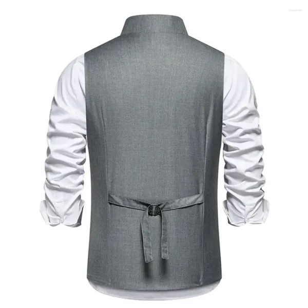 Gilet pour hommes couleurs de couleur solide Coat Slim Fit Sleeveless Wedding Waistcoat avec collier de revers en pente.