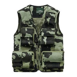 Gilets pour hommes Printemps Automne Extérieur Militaire Noir 2023 Veste de camouflage Mode Pêche pour poche Pographie Casua Gilet 230914