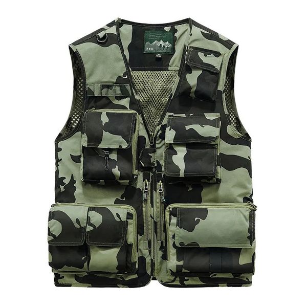 Gilets pour hommes Printemps Automne Extérieur Militaire Noir 2023 Veste de camouflage Mode Pêche pour poche Pographie Casua Gilet 231018