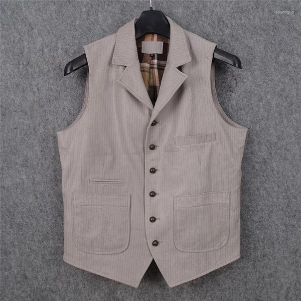 Gilets pour hommes Exportation de printemps au Japon Première peau de mouton Vêtements en cuir véritable Slim Body Vest Artisanat spécial