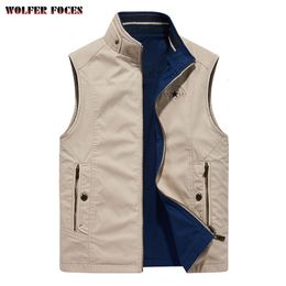 Gilets pour hommes Spring Outdoor Vest Vestes de luxe personnalisées Mens Bomber Camping à la mode Bigsize sans manches manteaux militaires 230909