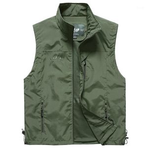 Herenvesten lente zomer casual vest mannen mouwloze jas militaire tactische bommenwerper dunne ademende vesten Jaqueta masculina