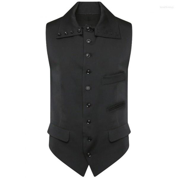 Hommes gilets printemps marée hommes couleur unie costume gilet manteau mâle mode revers sans manches vestes lâche chemise vêtements grande taille hauts Hombre