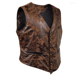 Gilets pour hommes printemps Vintage gilet simple boutonnage col en v en peluche mode personnalisée en plein air équitation débardeur 2023 pour hommes vêtements pour hommes