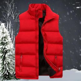 Gilets pour hommes élégant sans manches manteau coton rembourré lavable couleur Pure poches gilet hommes gilet veste Streetwear