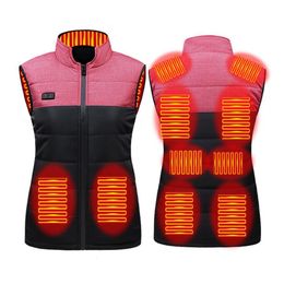 Gilets pour hommes élégant gilet thermique chaud sûr hommes femmes bloc de couleur USB veste chauffante vêtements thermiques USB gilet chauffant résistant au froid 221130