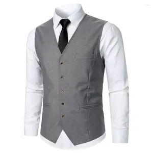 Gilets pour hommes gilet de costume couleur unie poche poitrine affaires Banquet scène jouer décontracté Barmaid mariage hôte porter gilet