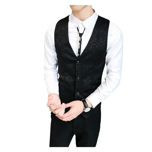 Chalecos para hombres Traje Chaleco Tendencia Personalidad Versátil Sección delgada Casual Guapo Delgado Versión coreana del