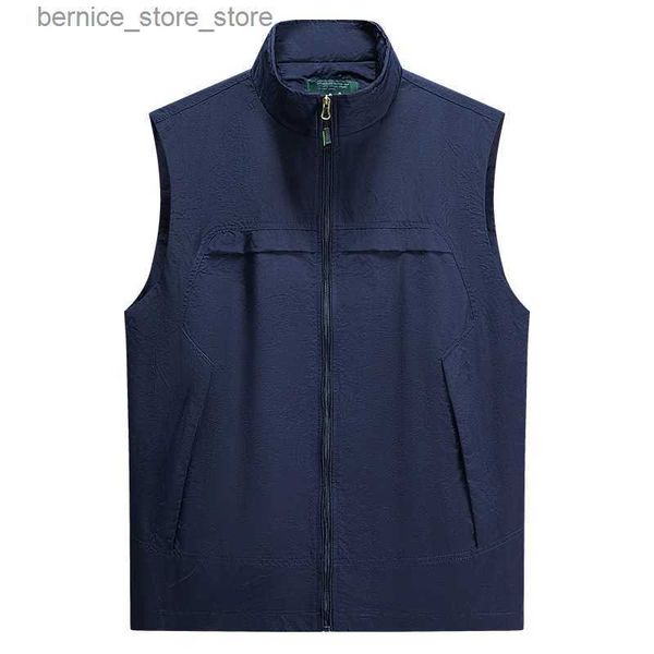 Gilets pour hommes Été respirant nouveaux hommes tactique randonnée pêche gilet hommes photographe gilet maille cargo sans manches veste outil gilet 5XL Q231208