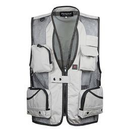 Heren Vesten Zomer Dun Mesh Vest Voor Mannen XL-5XL Casual Pographer Werk Bovenkleding Varsity Multi Pocket Vest Mannelijke Mouwle266W