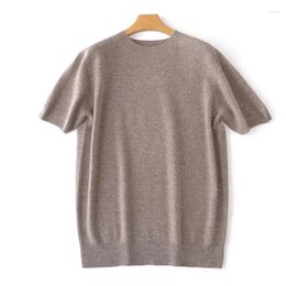 Gilets pour hommes T-shirt printemps et automne pull à manches courtes pure laine tricoté gilet mode coréenne ligne sans couture prêt à porter