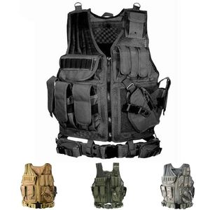 Chalecos para hombres Chaleco táctico Molle Ejército Militar Combate Armadura Airsoft Chaleco para hombre Equipo de caza Equipo de paintball Chaleco protector multibolsillo 220919