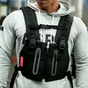 Chalecos para hombres Chaleco táctico reflectante funcional para deportes al aire libre Hombres Aventura Multifunción Transpirable Bolsillo Utilitario Bolsa Techwear Streetwear 230309