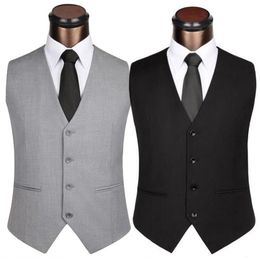 Gilets pour hommes La robe pour hommes Couleur unie Single-breasted Slim-fit Mens Suit Vest Homme Gilet Gilet Homme Casual Sleeveles 230331