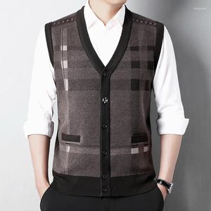 Gilets pour hommes épaissi pull décontracté débardeur automne et hiver cardigan chaud