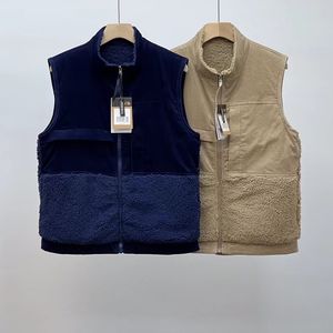 Gilets pour hommes épaissi polaire d'agneau manteau polaire hommes automne et hiver coupe ample chaud intérieur et extérieur veste gilet couche de finition