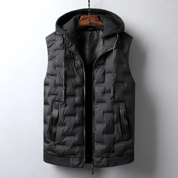 Gilets pour hommes épaissi chaud vêtements pour hommes avec capuche coton mode style décontracté de haute qualité classique fermeture éclair vêtements d'extérieur surdimensionné 5XL