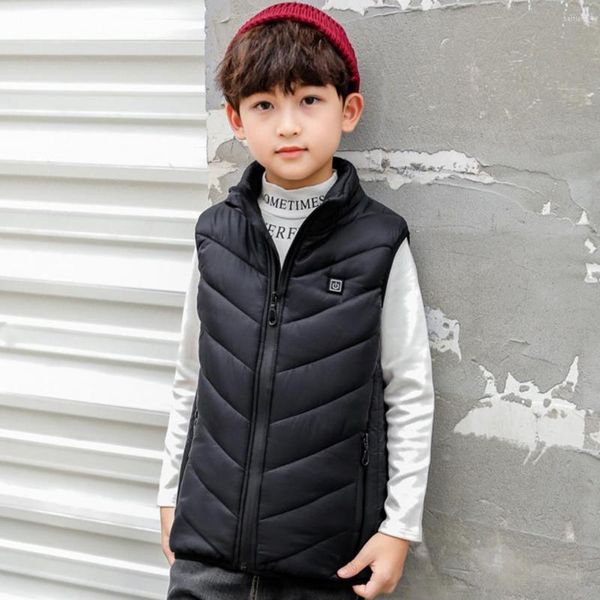 Gilets pour hommes à la mode enfants veste chauffante col rabattu hiver Super doux gilet électrique pour un usage quotidien