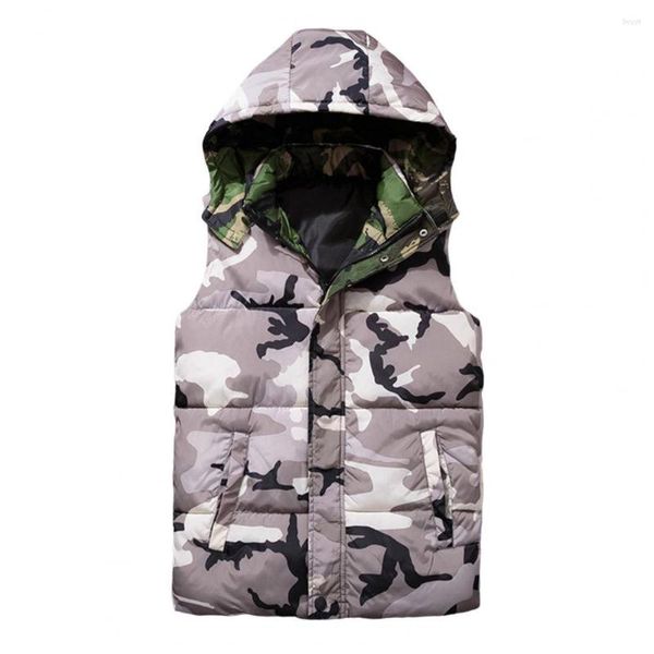 Gilets pour hommes Gilet à capuche tendance Épaissi Résistant à l'usure Veste sans manches Poches chaudes Gilet