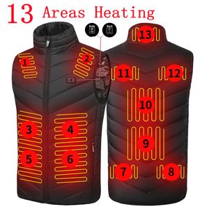Chalecos para hombre Chaqueta sin mangas eléctrica Usb con calentador de cuerpo de calefacción Chaleco térmico al aire libre S-6XL 230217