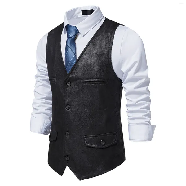 Chalecos para Hombres Día de San Valentín Abrigo de Gamuza con Cuello en V Europeo y Americano Chaleco Informal para Hombre Tops Sin Mangas Tn Gym Camiseta