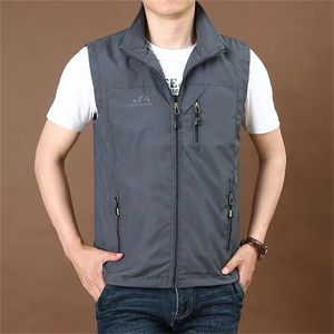 Herenvesten Vest mannen jas zomer tactische dunne casual gilet outparden multi pocket vissen reiswaaste jas man manchalecos 220919