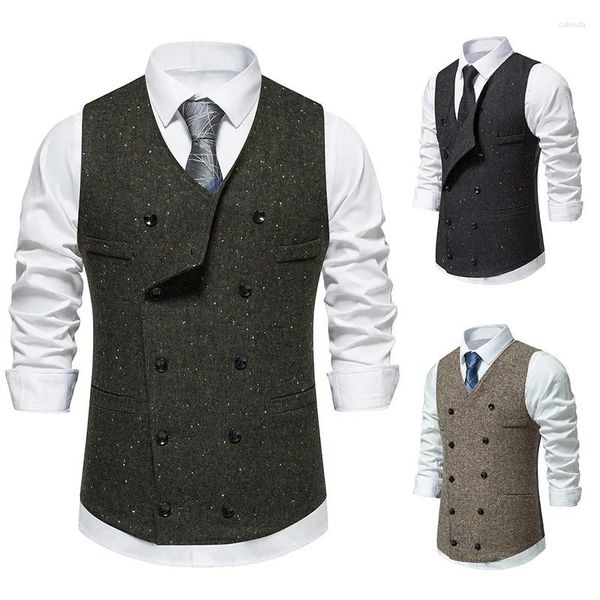 Chalecos para hombres Chaleco Hombres Chaquetas Boda Hombre Fiesta de negocios Sin mangas Vintage Chaleco Traje Slim Fit Caballeros