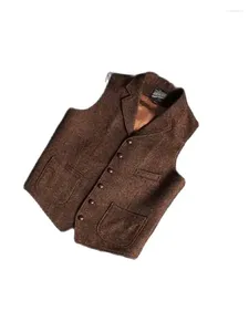 Veste de gilet pour hommes gilettes steampunk veste brune pour hommes à vapeur formelle punk laine tweed costume masculin vêtements