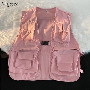 Heren Vesten Vesten Heren Meerdere Zakken Cargo Kleding Zomer All-Match Knap Japans Dun Chic Mode Casual All-Match Stijlvol BF 230803