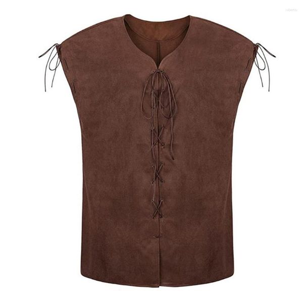 Chalecos para hombre, chaqueta Punk Medieval Vintage, chaleco, disfraz de pirata, chaleco gótico Steampunk renacentista, abrigo de ropa superior