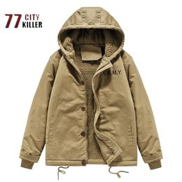 Gilets pour hommes Vintage hiver veste hommes épais chaud cachemire doublure Parka mâle coupe-vent en plein air militaire bombardier vestes Chaqueta Hombre M6XL 231020