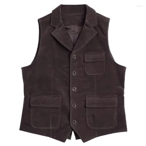 Herenvesten waistcoat British vintage corduroy vestjack casual loszittende reis 2023