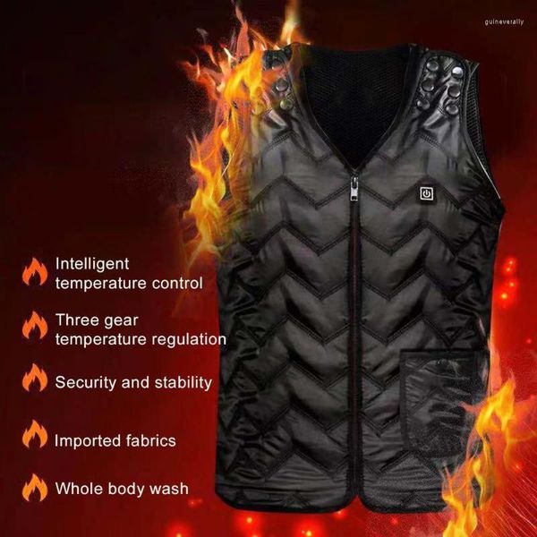 Gilets pour hommes gilet chauffant électrique léger alimenté par USB gilet chauffant thermique unisexe pour les trajets quotidiens Guin22