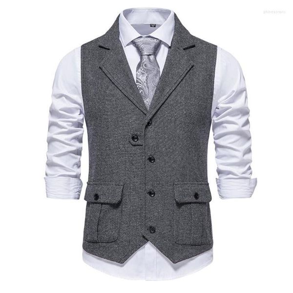 Chalecos masculinos chaleco de chaleco para hombre traje chaleco de chaleco de negocios de negocios al hombre clásicos casuales de moda al aire libre phin22