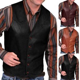 Vesten voor heren, effen kleur, fascinerende knopen, middeleeuws vintage vest voor op het werk